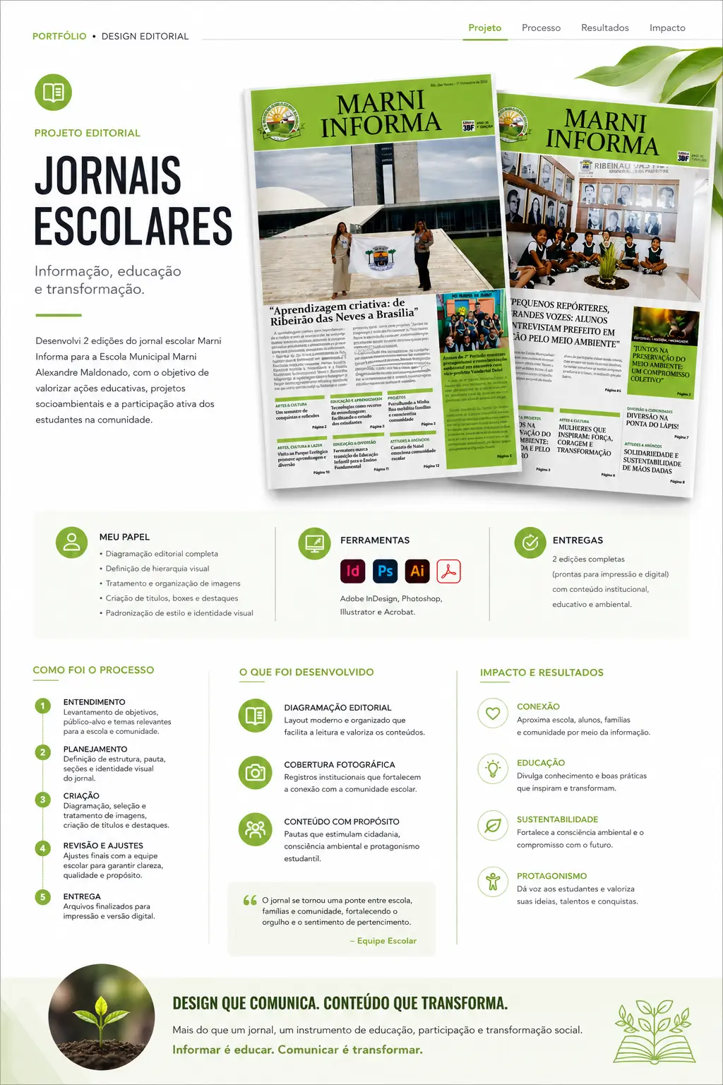 portfolio jornal page